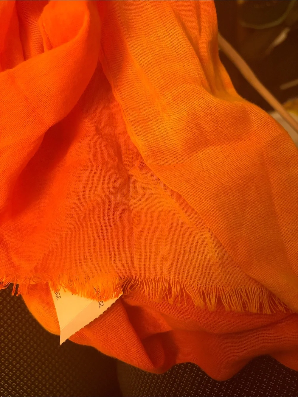 * New Chico's Seville Textured Look Orange Cotton Scarf *